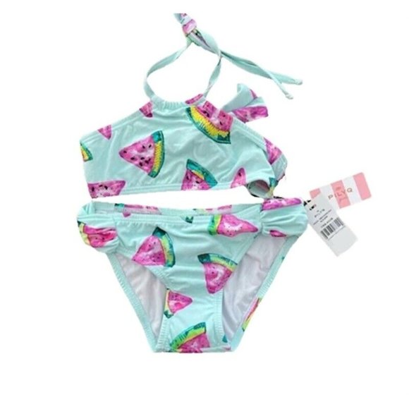 NWT Pilyq PQ 12 Girls Watermelon Fresca Saks Bikini Swim Set 110783